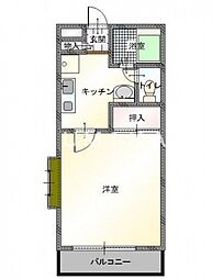 アークヒルズ西古松 1Kの間取図画像