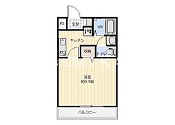 エレガンス大供 1Kの間取図画像