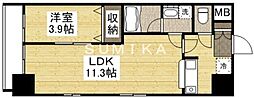 willDo岡山大供 1LDKの間取図画像