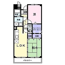 パルテール桑の木 2LDKの間取図画像