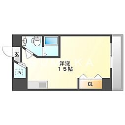 マンションニューヨーク医大東 ワンルームの間取図画像