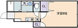 リルシア南棟 1Kの間取図画像