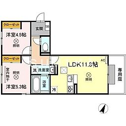ラ・フィオーレ 2LDKの間取図画像