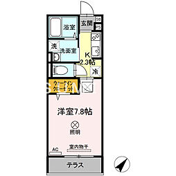 ルミナス大和町 1Kの間取図画像