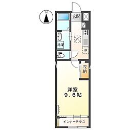 エトワール清輝 1Kの間取図画像