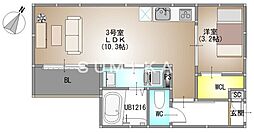 REGALEST 藤原光町 1LDKの間取図画像