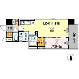 TWINTOWERSAZUKI 1LDKの間取図画像