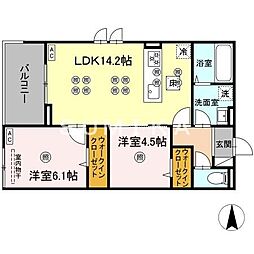 フェリックス 2LDKの間取図画像