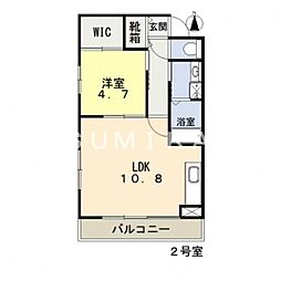 Casaあくら通り 1LDKの間取図画像