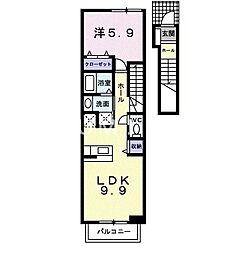 OAZOA棟 1LDKの間取図画像