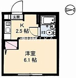 パークハイムふくい 1Kの間取図画像