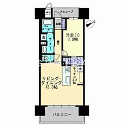 アルファステイツ大学病院通り 1LDKの間取図画像
