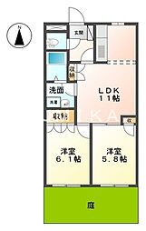 フェアリー芳明 2LDKの間取図画像