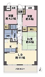 fiore 3LDKの間取図画像