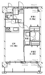 サンクレスト西崎 2LDKの間取図画像
