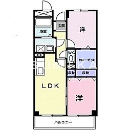 マーベラス豊成 2LDKの間取図画像