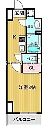 ALPHA PLUS BLD. 1Kの間取図画像
