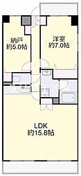 ル・サンク西市 2LDKの間取図画像