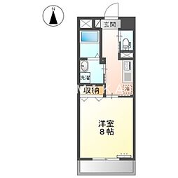 グランソート柳町 1Kの間取図画像