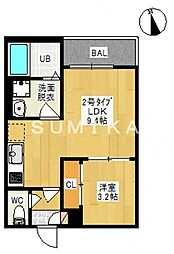 レガリストオカヤマ 1LDKの間取図画像