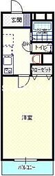 ハートフルM 1Kの間取図画像