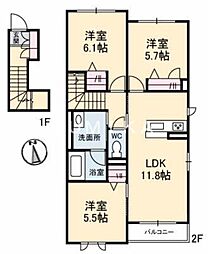 ポルトボヌール 3LDKの間取図画像