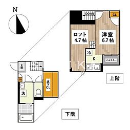 ADC大元ステラ 1Kの間取図画像
