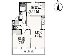 アネーロ花尻A 2LDKの間取図画像