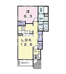 アル.カン.シェル2B 1LDKの間取図画像