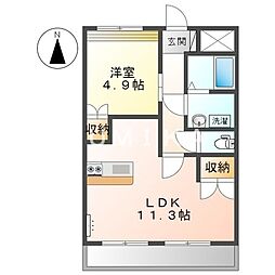 エルガーデン白石 1LDKの間取図画像