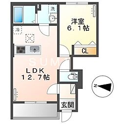 アンソレイエ 1LDKの間取図画像