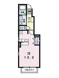 アル.カン.シェルA 1Kの間取図画像