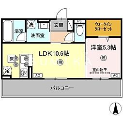 シャンポールさい D棟 1LDKの間取図画像