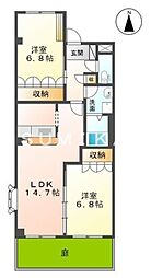 サンフィールド 2LDKの間取図画像