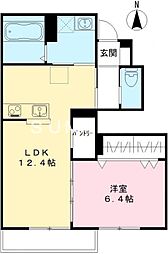 中仙道iori III 1LDKの間取図画像