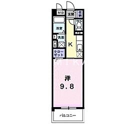 サンフィールド 1Kの間取図画像