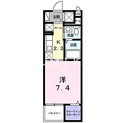 ウインドフィル 1Kの間取図画像