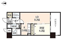 セントラルアベニュー下石井 1LDKの間取図画像