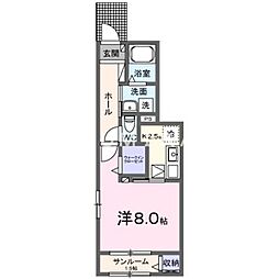 グレイスヴィラ III 1Kの間取図画像