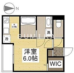 PrestoOne 1Kの間取図画像