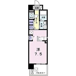 セントラルヒルズ昭和町 ワンルームの間取図画像