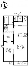 グランシャリオ 1LDKの間取図画像