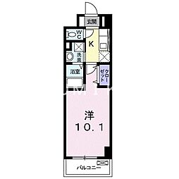 CUORE 1Kの間取図画像
