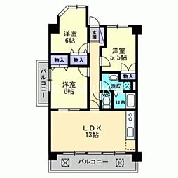 クレール新屋敷 3LDKの間取図画像