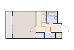 グランシャリオ津高弐番館 1Kの間取図画像