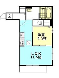 CalmHills5番館 1LDKの間取図画像