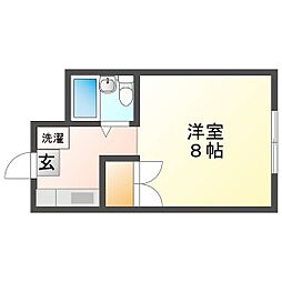 京山サンコーポ 1Kの間取図画像