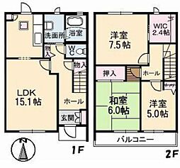 グランバリエ津島南 3LDKの間取図画像