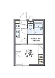 レオパレス芳田 1Kの間取図画像
