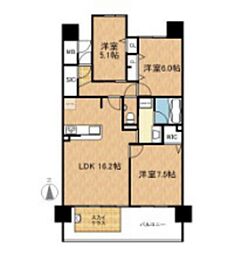 ロイヤルガーデンシティ桑田町 3LDKの間取図画像
